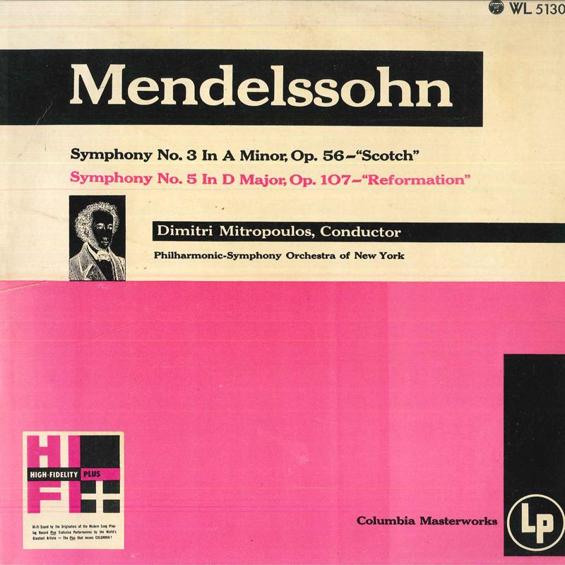 LP Record DIMITRI MITROPOULOSPHILHARMONICSY Mendelssohn Symphony No.3 scotch WL5130 COLUMBIA Unknown Classical Used
LP Record DIMITRI MITROPOULOSPHILHARMONICSY Mendelssohn Symphony No.3 scotch WL5130 COLUMBIA Unknown Classical Used
