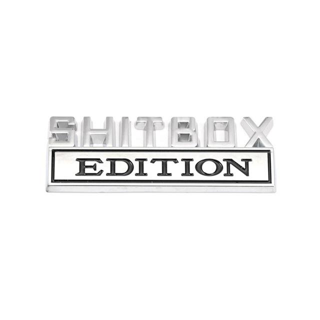 1Pc 3D Metal SHITBOX Edition Logo Car Front Grille Badge Side Fender Rear Trunk Emblem Sticker Decal Badge Sticker срібний/чорний
1Pc 3D Metal SHITBOX Edition Logo Car Front Grille Badge Side Fender Rear Trunk Emblem Sticker Decal Badge Sticker срібний/чорний