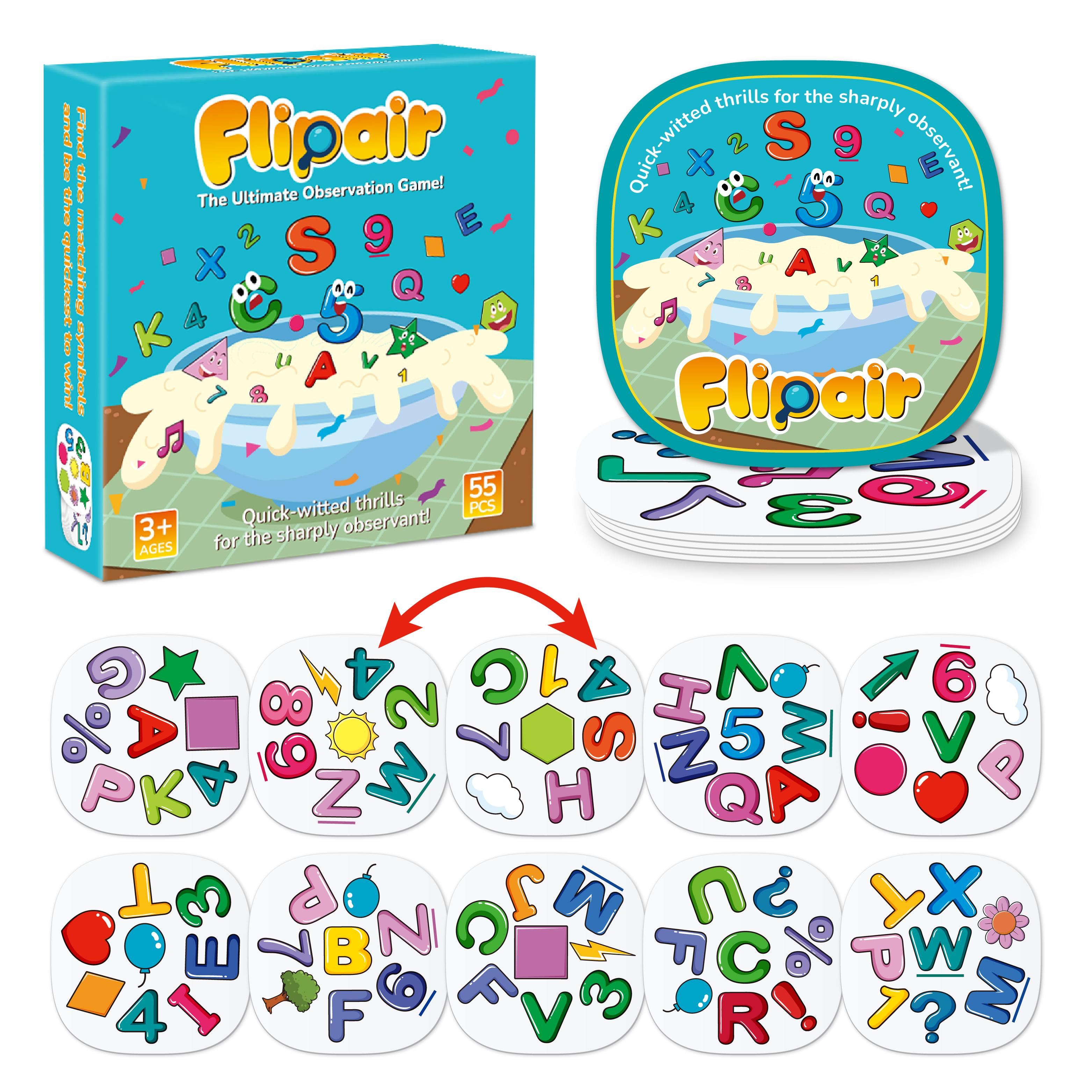 Flipair Number & Shape Matching Card Game, Fun Visual Perception Game for Family, School, Parties & Travel
Flipair Number & Shape Matching Card Game, Fun Visual Perception Game for Family, School, Parties & Travel