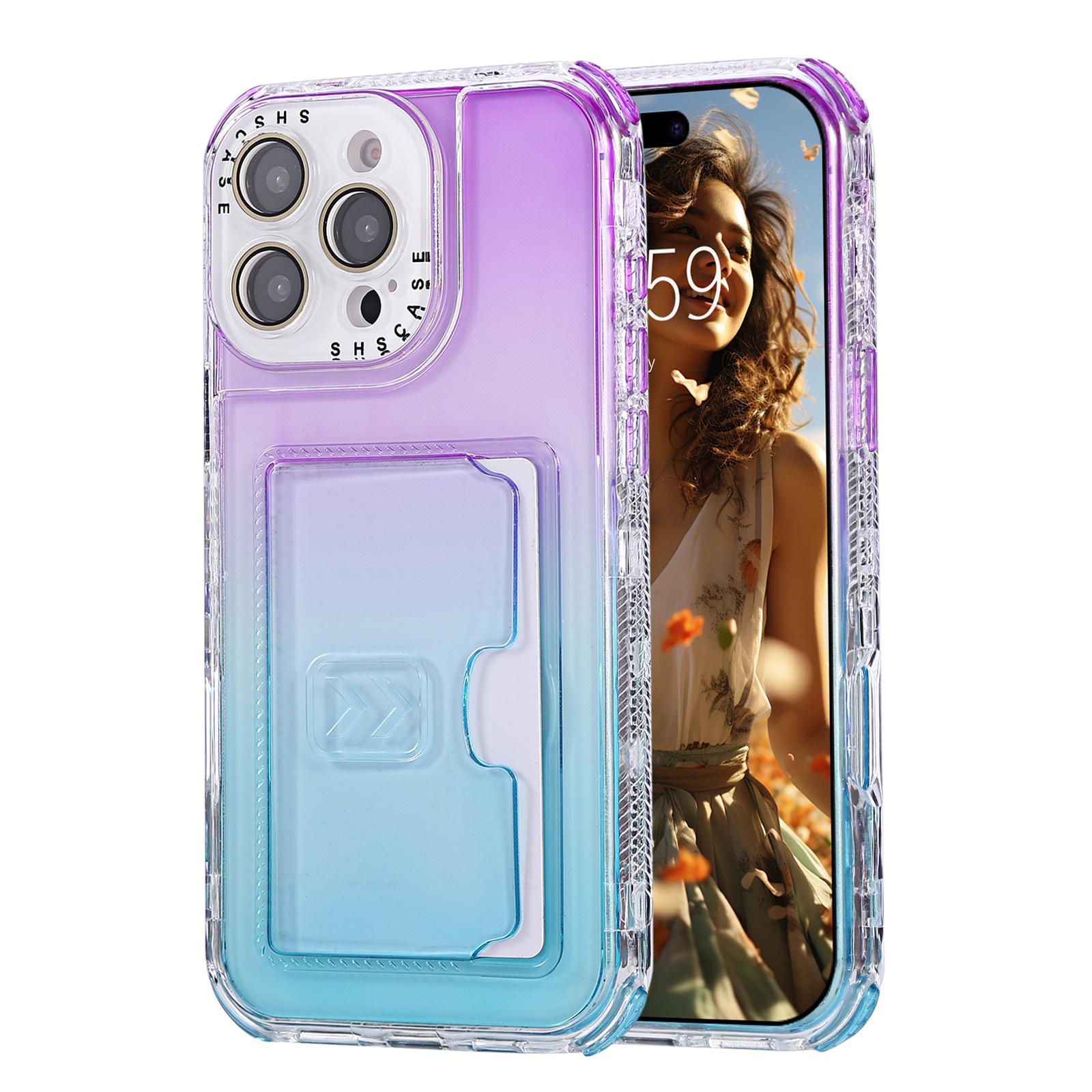 For iPhone 16 Pro Max Case Card Holder Gradient Color PC + TPU Anti Drop Phone Back Cover with Lens Film E
For iPhone 16 Pro Max Case Card Holder Gradient Color PC + TPU Anti Drop Phone Back Cover with Lens Film E