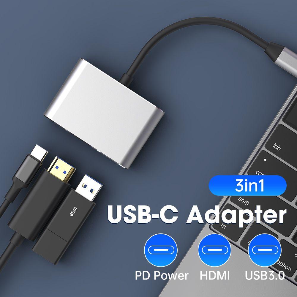 Адаптер USB 3.0 3 в 1, разветвитель типа C, концентратор USB C в HDMI-совместимый преобразователь
Адаптер USB 3.0 3 в 1, разветвитель типа C, концентратор USB C в HDMI-совместимый преобразователь