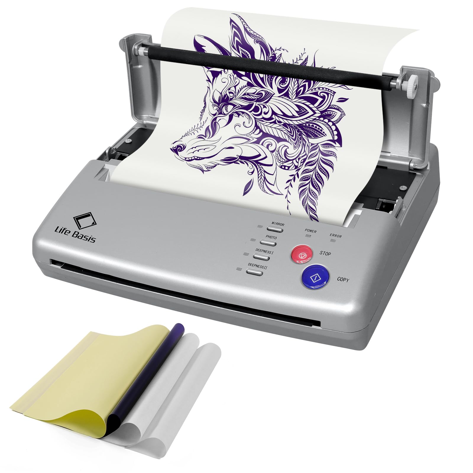 Life Basis 20 Pieces Tattoo Thermal Paper Silver with Updated Version Tattoo Stencil Machine Thermal Copier Printer Permanent Transfer Tattoo Sliver
Life Basis 20 Pieces Tattoo Thermal Paper Silver with Updated Version Tattoo Stencil Machine Thermal Copier Printer Permanent Transfer Tattoo Sliver