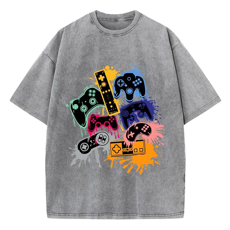 Game Console Graffiti Printing Washed TShirt Cotton T Shirts ONeck Comfortable Distressed Tops Summer Mans Clothes S
Game Console Graffiti Printing Washed TShirt Cotton T Shirts ONeck Comfortable Distressed Tops Summer Mans Clothes S