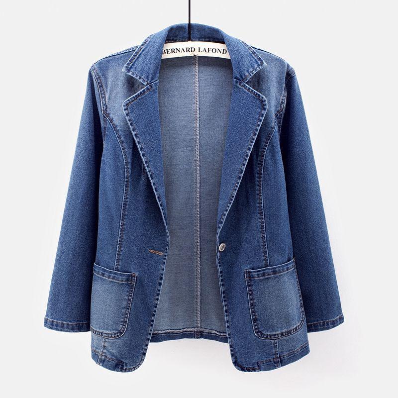 Women s Slim Fit Denim Jacket, Suit Collar, Solid Color, One-Button Cardigan for Spring & Autumn. Trendy & Chic Top. 4XL (recommended weight 65-70 kg)
Women s Slim Fit Denim Jacket, Suit Collar, Solid Color, One-Button Cardigan for Spring & Autumn. Trendy & Chic Top. 4XL (recommended weight 65-70 kg)