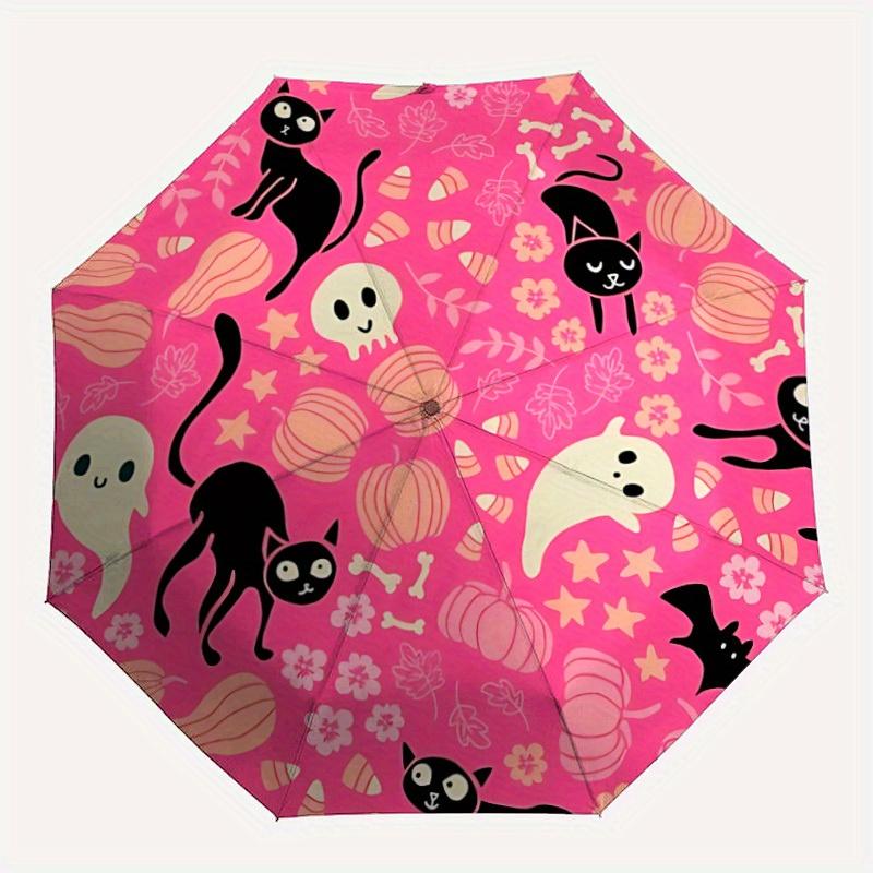1pc Halloween Cats Automatic Open/close Folding Compact Cute Umbrella, 8-Rib Sturdy Canopy, Lightweight Portable, Everyday Use, Gift, Outdoor Umbrella
1pc Halloween Cats Automatic Open/close Folding Compact Cute Umbrella, 8-Rib Sturdy Canopy, Lightweight Portable, Everyday Use, Gift, Outdoor Umbrella