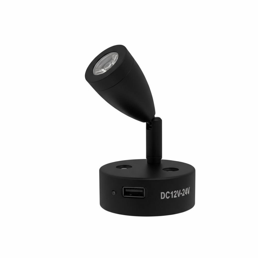 USB Powered LED Reading Light Wall Mount 3 W LED Spot Light Bedside Lamp Interior Lighting Motorhome Light Camper Van чорний
USB Powered LED Reading Light Wall Mount 3 W LED Spot Light Bedside Lamp Interior Lighting Motorhome Light Camper Van чорний