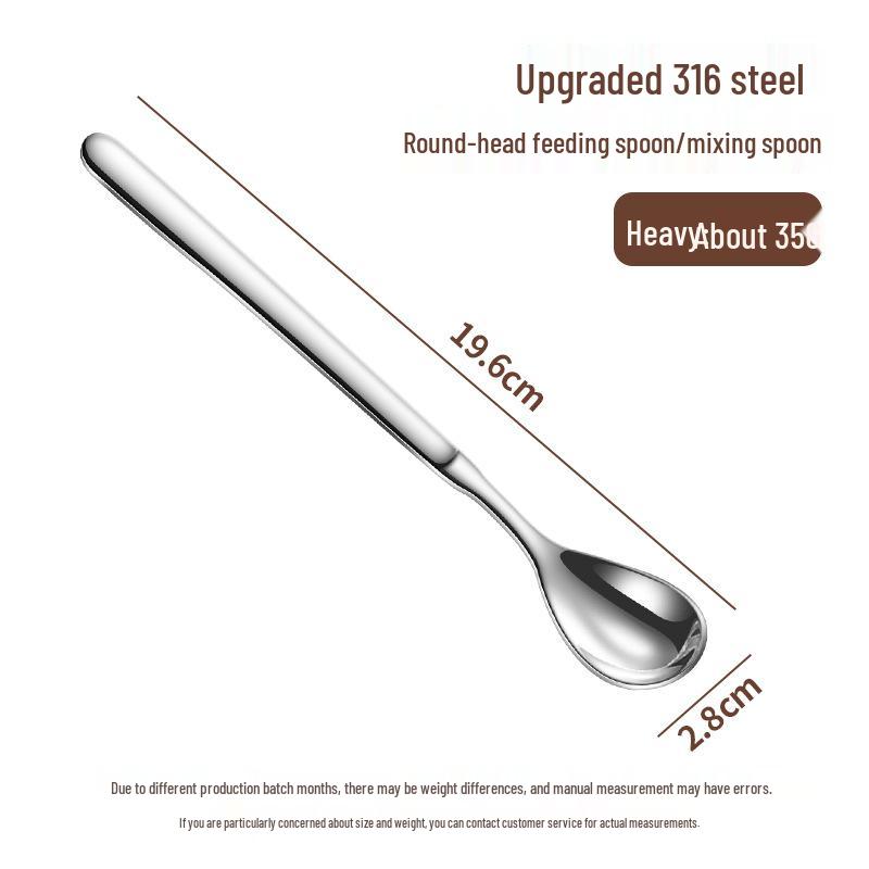 316L Stainless Steel Extended Handle Baby Feeding & Training Spoon for Children
316L Stainless Steel Extended Handle Baby Feeding & Training Spoon for Children