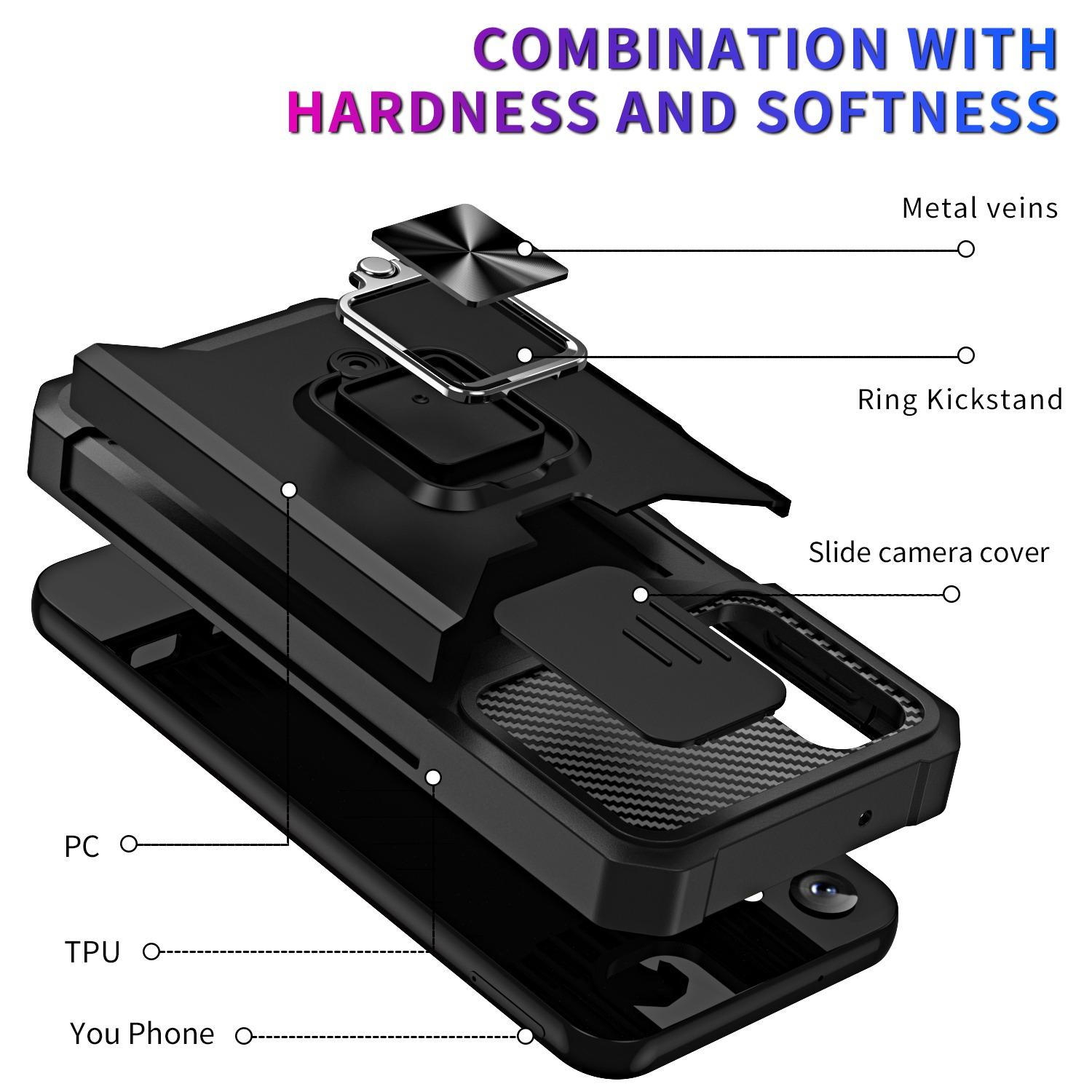 For Samsung Galaxy A14 5G/A14 4G Card Holder Kickstand Phone Case Hard PC Soft TPU Hybrid Cover with Slide Camera Lens Protector Silver
For Samsung Galaxy A14 5G/A14 4G Card Holder Kickstand Phone Case Hard PC Soft TPU Hybrid Cover with Slide Camera Lens Protector Silver