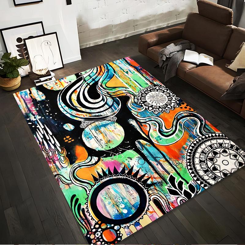 Abstract Art Carpet with Colorful Swirls, Mandala Patterns and Circles Suitable for use as an anti-slip for living room bedroom sofas 40x60cm( 15x23in )
Abstract Art Carpet with Colorful Swirls, Mandala Patterns and Circles Suitable for use as an anti-slip for living room bedroom sofas 40x60cm( 15x23in )