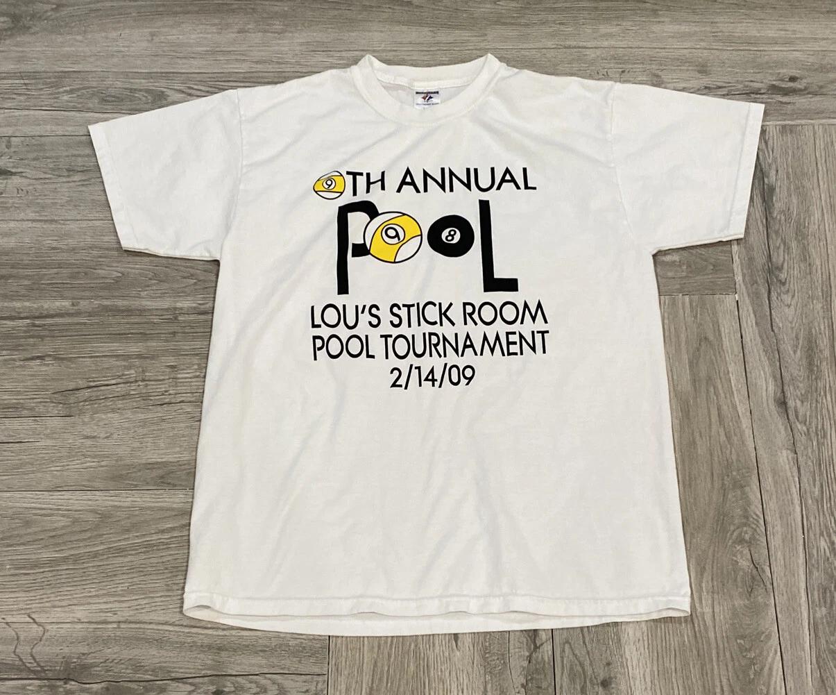 9th Annual Pool Lou s Stick Room Pool Tournament Tee Graphic 100% Cotton T-shirt Mens Tees Top Size Large 4XL
9th Annual Pool Lou s Stick Room Pool Tournament Tee Graphic 100% Cotton T-shirt Mens Tees Top Size Large 4XL