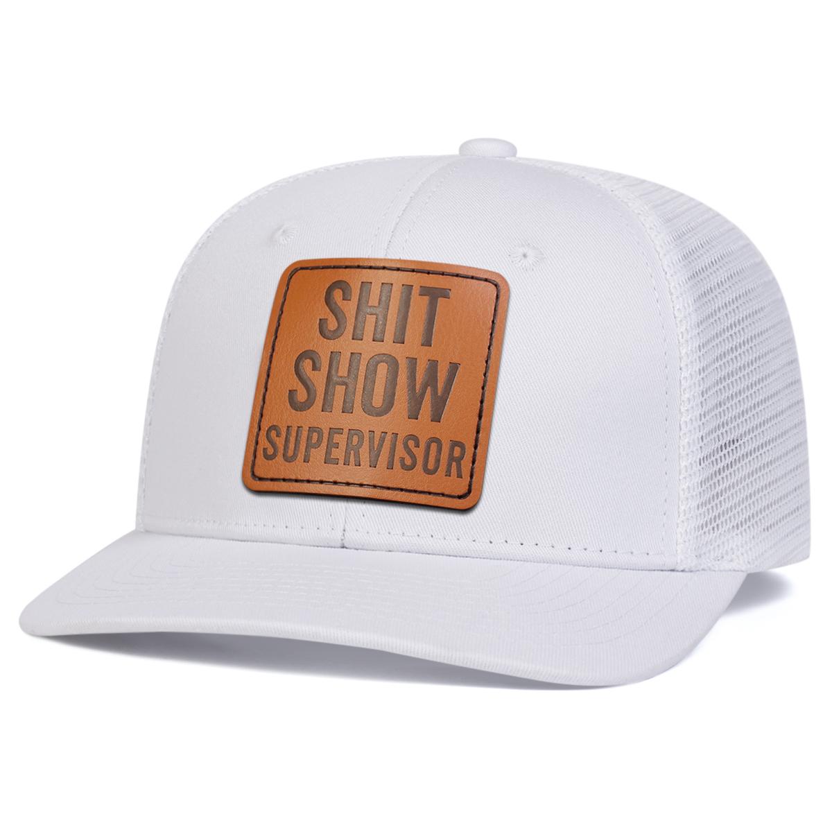 Unisex SHIT SHOW Leather Label Baseball Net Caps Spring and Summer Outdoor Adjustable Casual Hats Sunscreen Hat білий
Unisex SHIT SHOW Leather Label Baseball Net Caps Spring and Summer Outdoor Adjustable Casual Hats Sunscreen Hat білий
