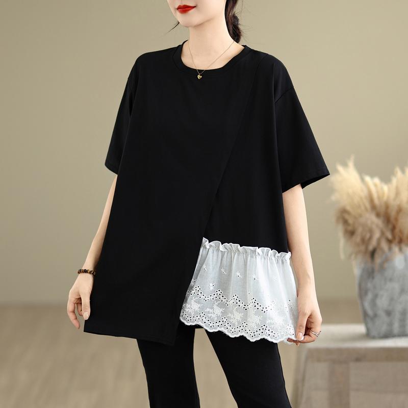 DIMANAF 2025 Summer Plus Size Lace Spliced Oversized T-Shirt Women Loose Tops Tees Casual New Shirt One Size білий
DIMANAF 2025 Summer Plus Size Lace Spliced Oversized T-Shirt Women Loose Tops Tees Casual New Shirt One Size білий