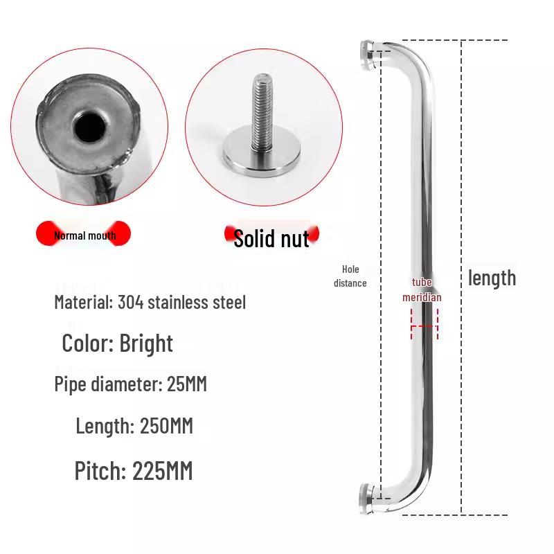 304 Stainless Steel Bathroom Glass Door Handle
304 Stainless Steel Bathroom Glass Door Handle