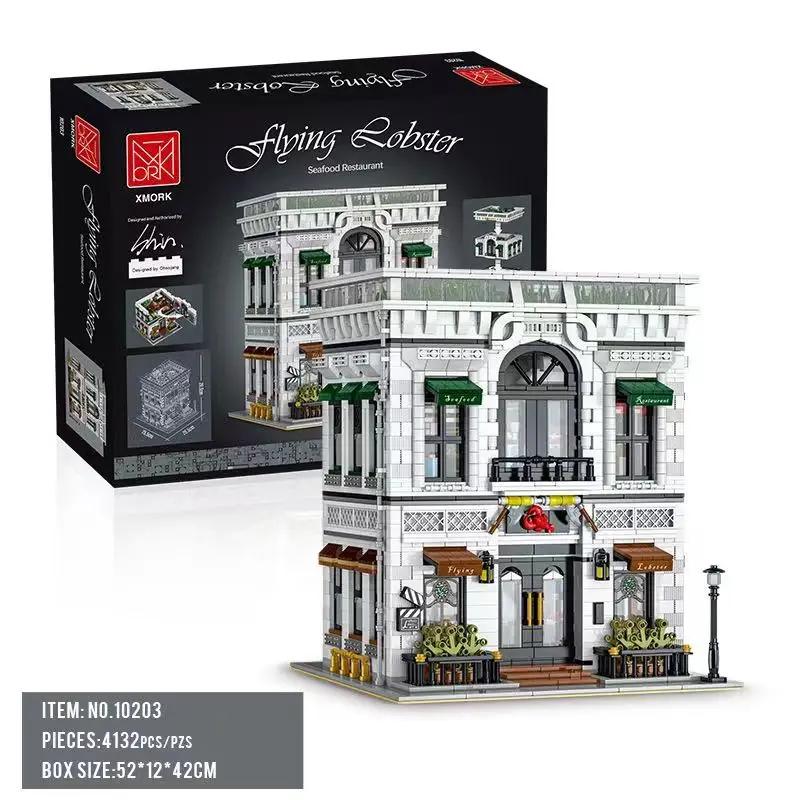 4132PCS Seafood Restaurant Model Building Blocks Creative City Street View MOC Bricks Set With Light Desktop Ornaments Kids Toys With Box
4132PCS Seafood Restaurant Model Building Blocks Creative City Street View MOC Bricks Set With Light Desktop Ornaments Kids Toys With Box