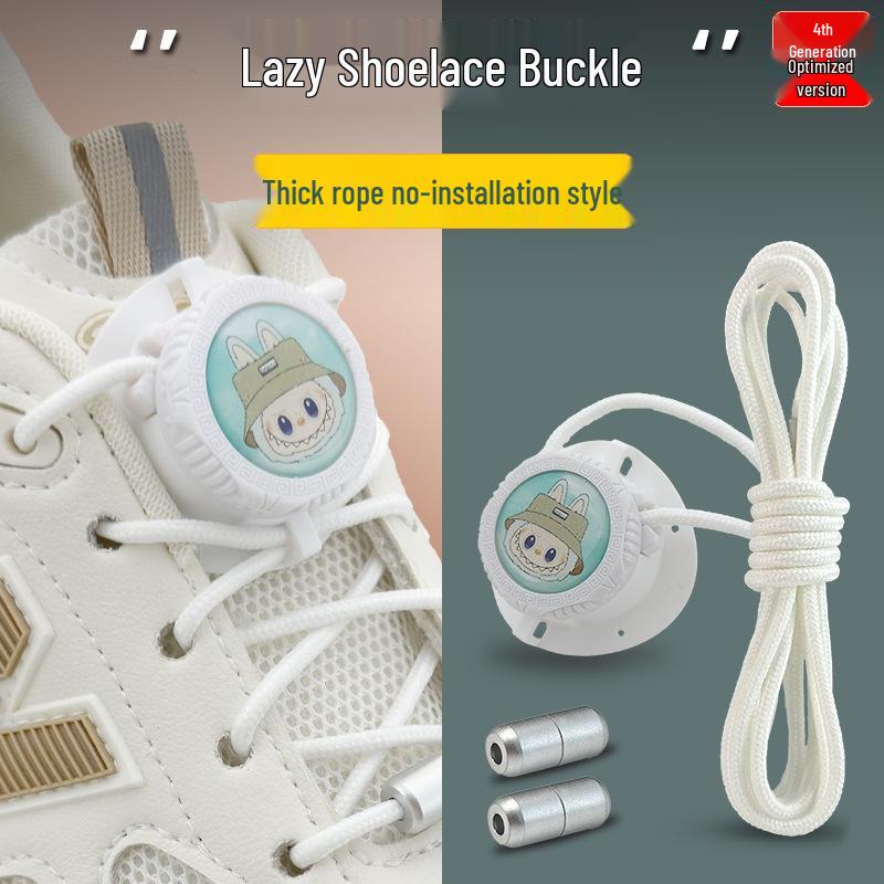 No-Tie Rotating Shoelace Buckle for Lazy Person - Black & White, Men s & Women s Style, Thick Rope, Child-Friendly. No-Install with Medium Thick Rope
No-Tie Rotating Shoelace Buckle for Lazy Person - Black & White, Men s & Women s Style, Thick Rope, Child-Friendly. No-Install with Medium Thick Rope