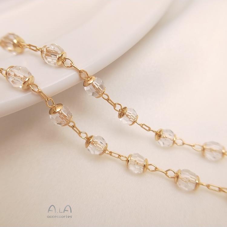 14K Gold-Filled Flower Cup Clasp Bracelet Necklace with Round Zircon Chain 4mm Faceted Round Zircon Chain with Clasp - 50cm
14K Gold-Filled Flower Cup Clasp Bracelet Necklace with Round Zircon Chain 4mm Faceted Round Zircon Chain with Clasp - 50cm
