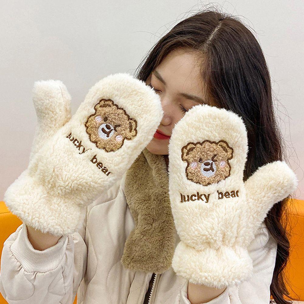 Cold Protection Hanging Neck Full Finger Winter Gloves Bear Warm Gloves Women Gloves Plush Mittens grey-bear
Cold Protection Hanging Neck Full Finger Winter Gloves Bear Warm Gloves Women Gloves Plush Mittens grey-bear