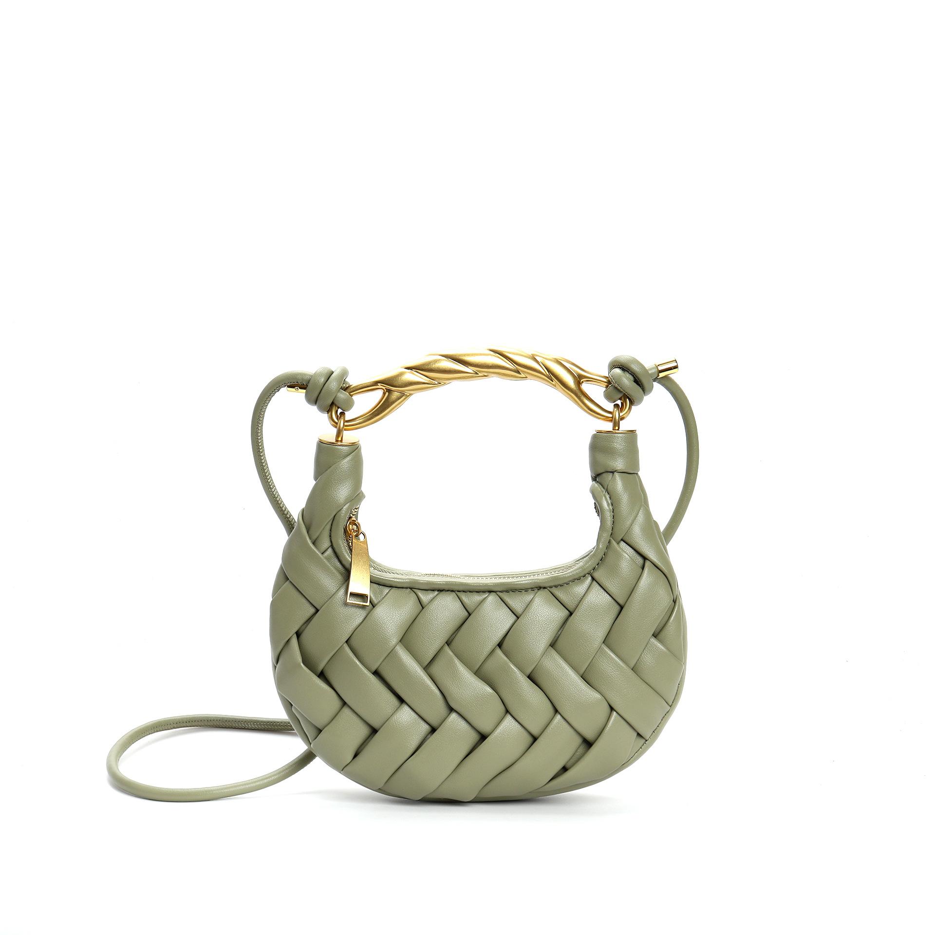 Нишевая роскошная сумка из птичьего гнезда, портативная плетеная сумка, женская новая универсальная легкая роскошная сумка-пельмень высокого класса, тренд 23.5*14.5*4cm