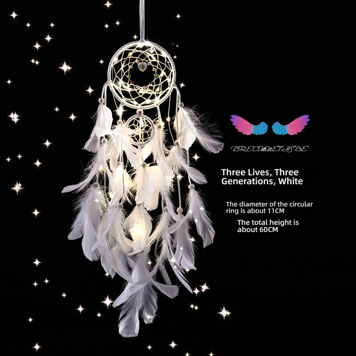 Boho Indian Dreamcatcher Pendant - Three Lives Series Bedroom Wind Chime with Gentle Bells
Boho Indian Dreamcatcher Pendant - Three Lives Series Bedroom Wind Chime with Gentle Bells