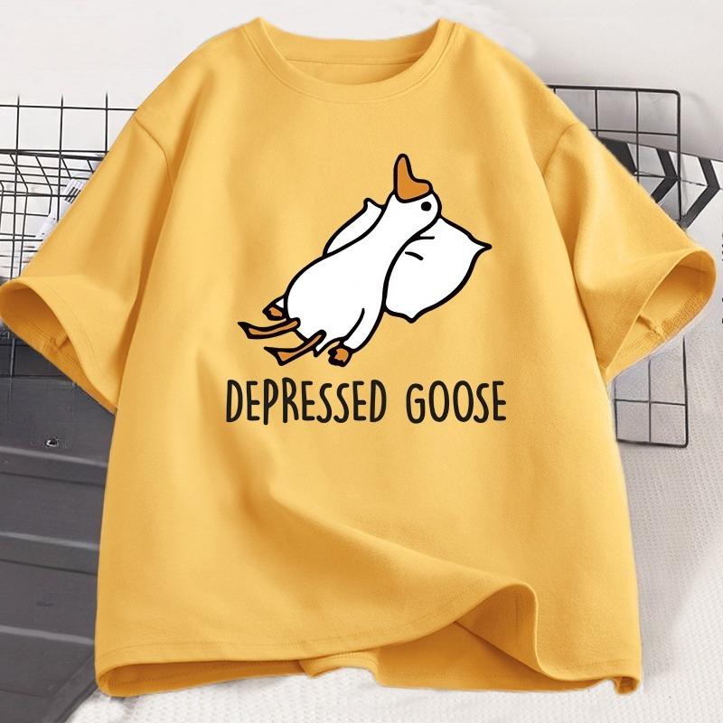 Depressed Goose T-Shirt Funny Graphic T Shirts Harajuku O-neck Unisex WOMEN Short Sleeve Tees Unisexs Designer Clothes Streetwear 4XL
Depressed Goose T-Shirt Funny Graphic T Shirts Harajuku O-neck Unisex WOMEN Short Sleeve Tees Unisexs Designer Clothes Streetwear 4XL