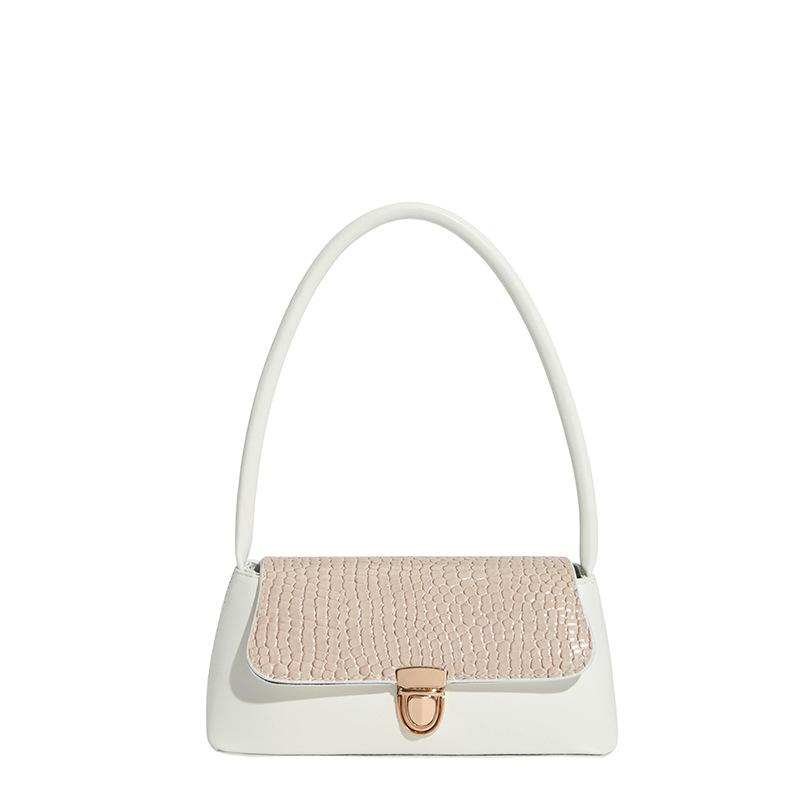 Popular baguette bag women s new crocodile pattern splicing trend handbag fashionable shoulder bag білий
Popular baguette bag women s new crocodile pattern splicing trend handbag fashionable shoulder bag білий
