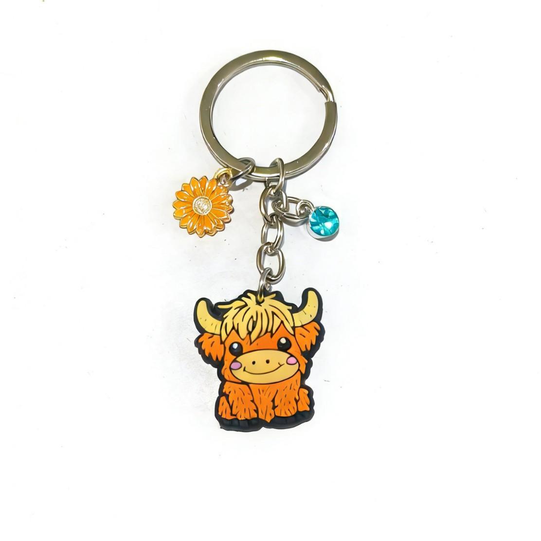 PVC Creative Cartoon Highland Cow Keychain Stainless Steel Keychain for Mothers Day and Fathers Day Backpack Bag Pendant 3*3CM
PVC Creative Cartoon Highland Cow Keychain Stainless Steel Keychain for Mothers Day and Fathers Day Backpack Bag Pendant 3*3CM