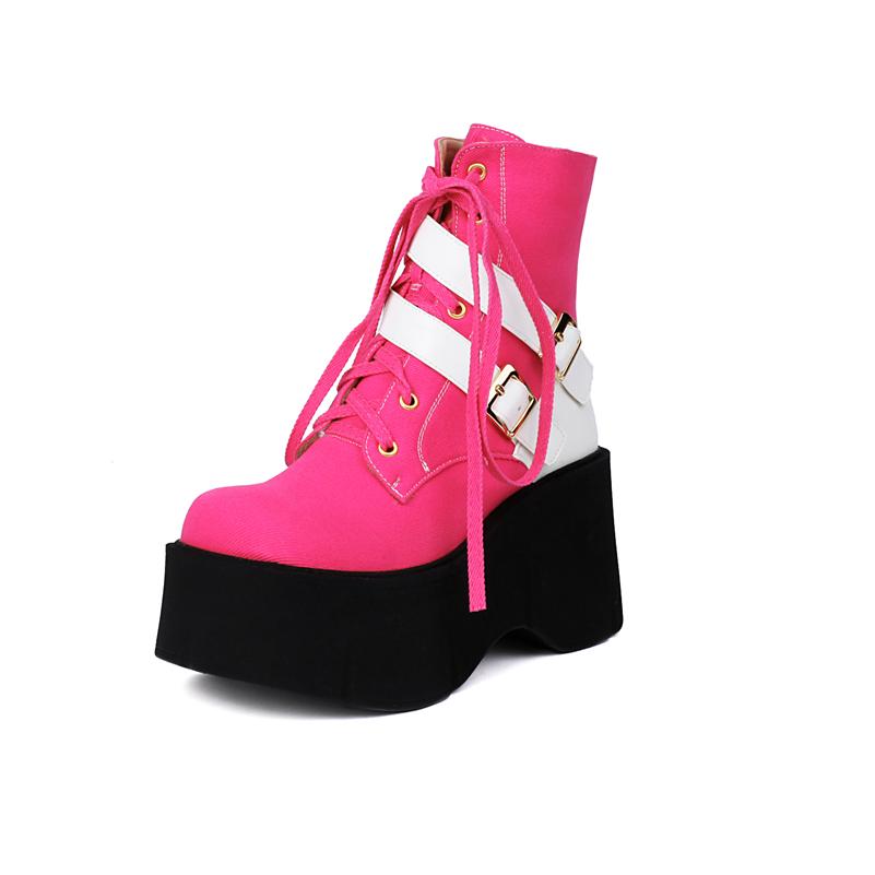 Meotina Women Ankle Boots Round Toe Flat Platform High Heels Lace-up Zipper Buckle Short Boots Ladies Fashion Shoes Autumn Winter 43 39 рожевий
Meotina Women Ankle Boots Round Toe Flat Platform High Heels Lace-up Zipper Buckle Short Boots Ladies Fashion Shoes Autumn Winter 43 39 рожевий