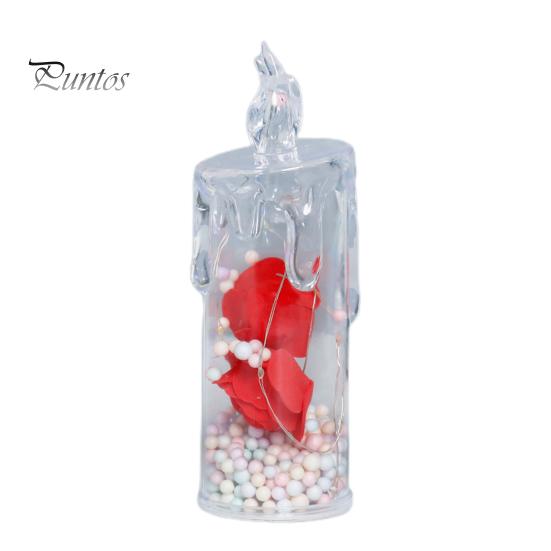 1 шт/2 шт вечные цветочные беспламенные свечи светодиодные мерцающие столбчатые свечи ночник ко Дню святого Валентина для свадебного домашнего декора 1pc B