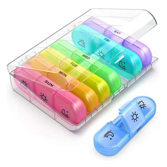 Weekly Pill Organizer with 21 Grids Easy Open Organizer Flip Cover Leak Proof Travel Safe Pill Box for Health C
Weekly Pill Organizer with 21 Grids Easy Open Organizer Flip Cover Leak Proof Travel Safe Pill Box for Health C