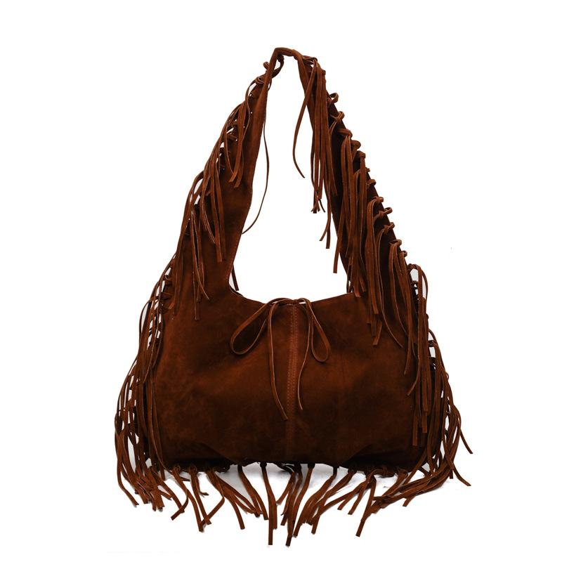 Сумка-пельмень, Одноплечная сумка подмышку большой вместимости, Ретро сумка-тоут, Повседневная и простая одноплечная сумка коричневый