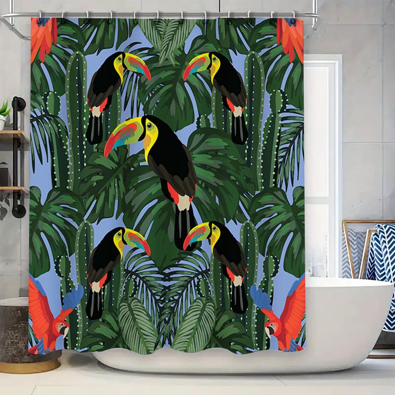 Colorful Rainforest Birds Shower Curtain For Bathroom Decor Bright Parrots Tumblers Design, Polyester Fabric Size: 69X70 In (L X W60H190(CM)-1 Pcs
Colorful Rainforest Birds Shower Curtain For Bathroom Decor Bright Parrots Tumblers Design, Polyester Fabric Size: 69X70 In (L X W60H190(CM)-1 Pcs