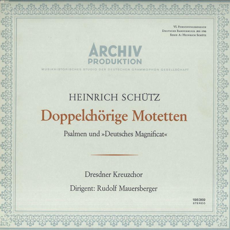 LP Record HEINRICH SCHUTZ DRESDNER KREUZCHOR Doppelchorige Motetten Psalmen Und 198369 ARCHIV PRODUKT Germany Classical Used
LP Record HEINRICH SCHUTZ DRESDNER KREUZCHOR Doppelchorige Motetten Psalmen Und 198369 ARCHIV PRODUKT Germany Classical Used