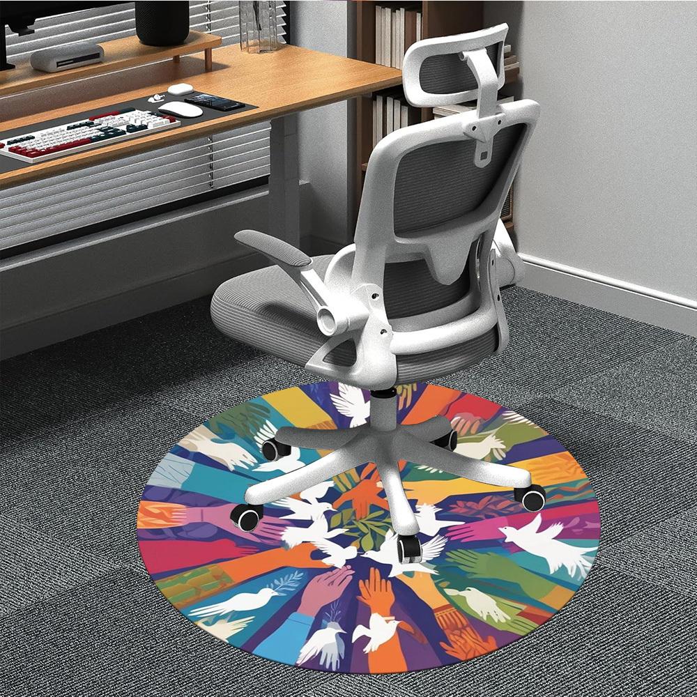 1pc Peaceful Symbols Chair Carpet for Office Non-Slip, Machine Washable Rug for Office, Room - Polyester, Machine Made yy251029223 80cm by 80cm
1pc Peaceful Symbols Chair Carpet for Office Non-Slip, Machine Washable Rug for Office, Room - Polyester, Machine Made yy251029223 80cm by 80cm