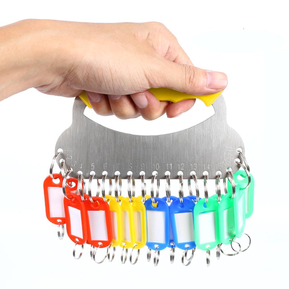 1PCS Key Organizer Manager Портативный металлический органайзер для ключей с 18/28 разъемными кольцами для ключей и 18/28 разноцветными бирками для ключей