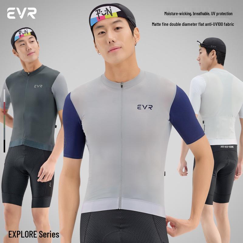 EVR 2024 Men s Short Sleeve Cycling Jersey - Breathable, Sun-Protective, High Elasticity, Comfortable, Perfect for Summer Road Biking L
EVR 2024 Men s Short Sleeve Cycling Jersey - Breathable, Sun-Protective, High Elasticity, Comfortable, Perfect for Summer Road Biking L