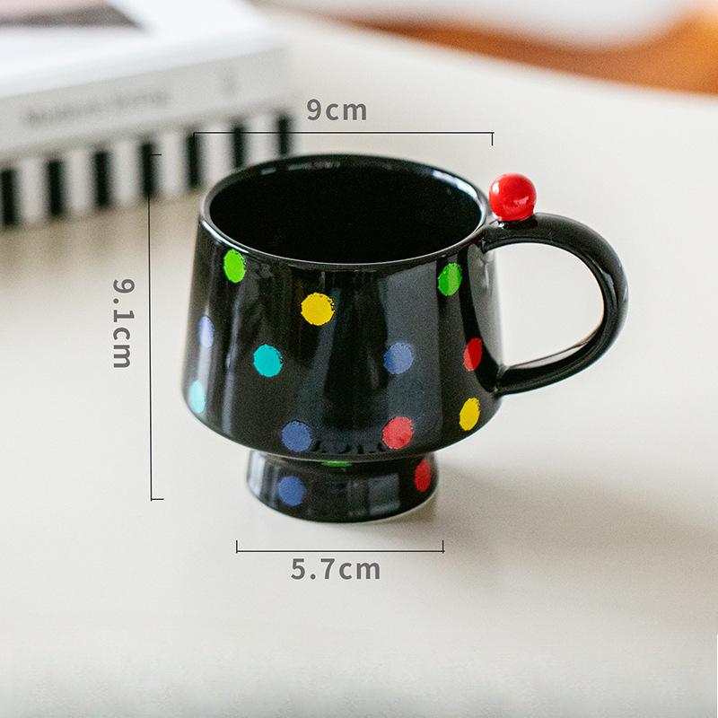 Colorful Polka Dot Cup Creative Goblet Household Ceramic Mug Coffee Cup High End Exquisite Couple Water Cup 400ml
Colorful Polka Dot Cup Creative Goblet Household Ceramic Mug Coffee Cup High End Exquisite Couple Water Cup 400ml