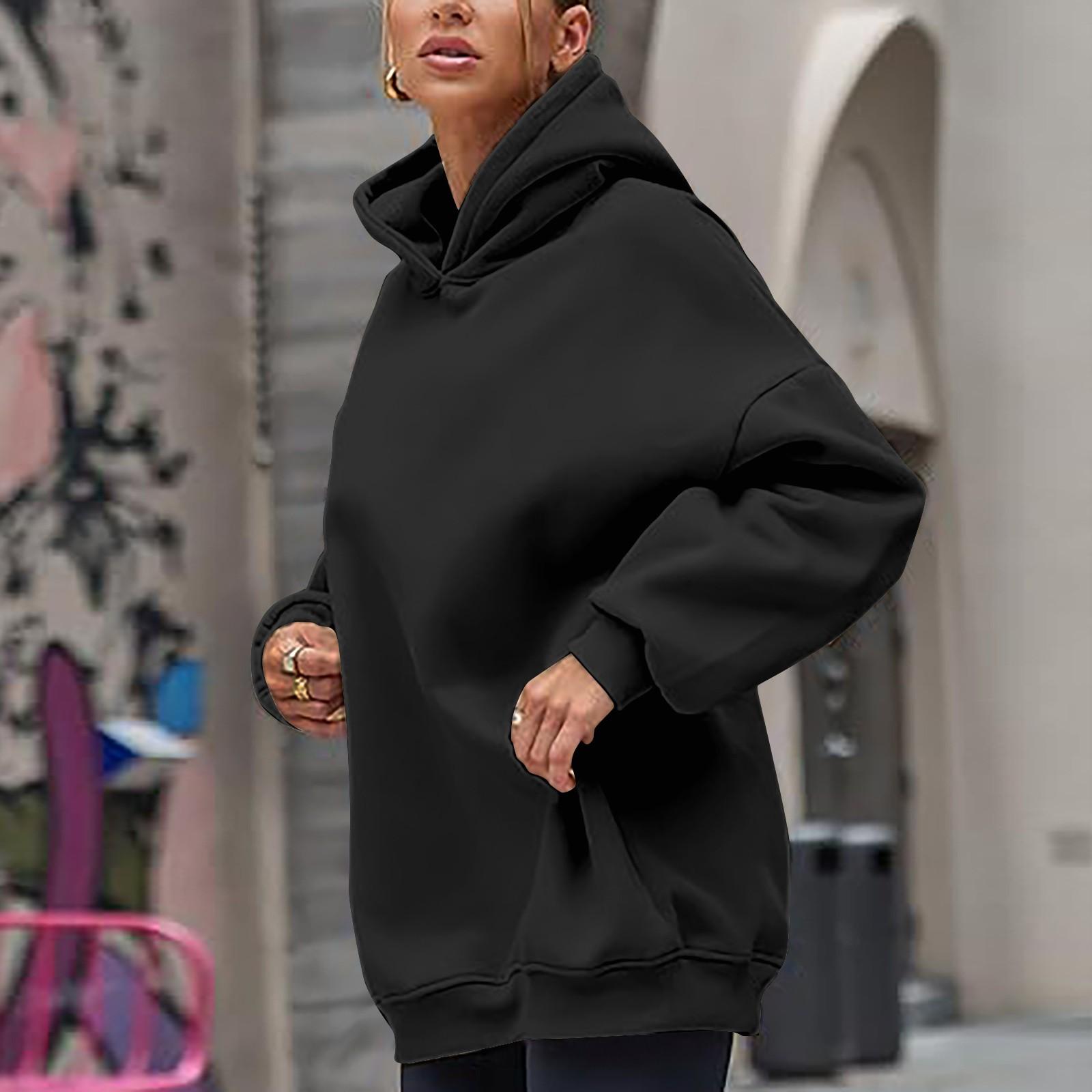 Женская модная повседневная свободная однотонная толстовка с капюшоном и длинным рукавом M чёрный
Женская модная повседневная свободная однотонная толстовка с капюшоном и длинным рукавом M чёрный