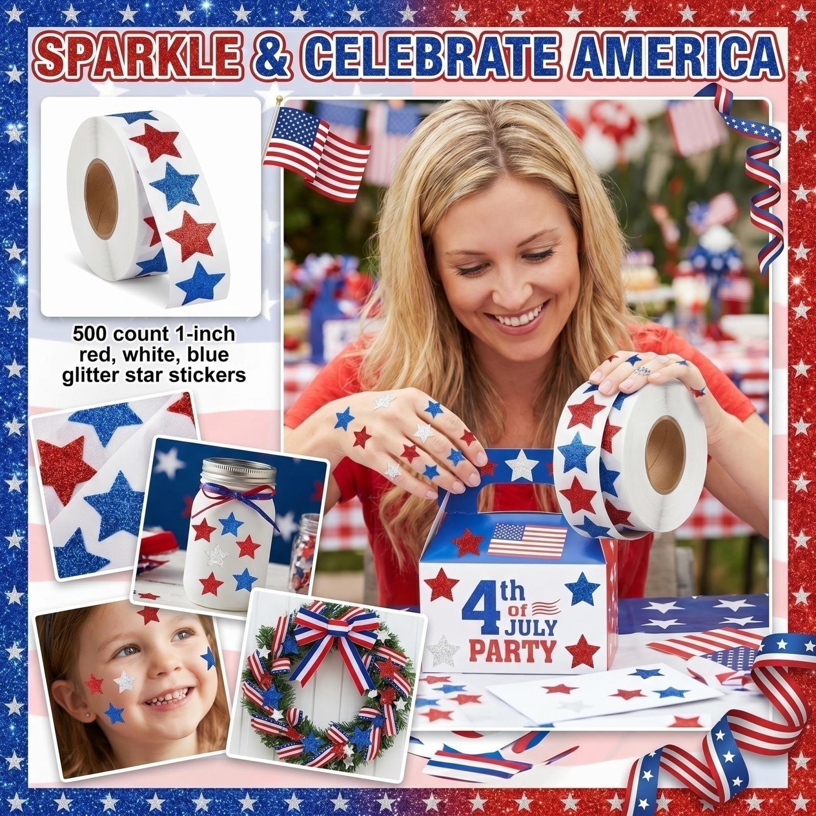 500pcs 1 Inch Star Shape Glitter Stickers Roll for Party Decoration Scrapbooking Craft Supplies Label Seals One Size
500pcs 1 Inch Star Shape Glitter Stickers Roll for Party Decoration Scrapbooking Craft Supplies Label Seals One Size