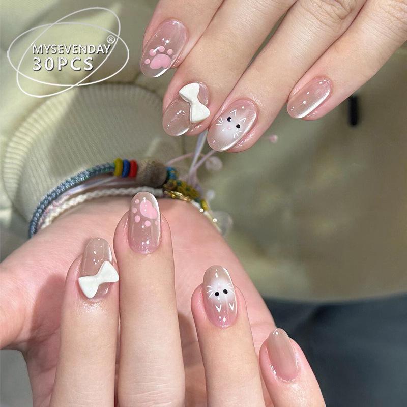 High-End Cat Eye Cartoon Handmade Nail Tips - Sweet Girl Style, Xiaohongshu Recommended Wearable Fake Nails Handmade Nails XS#10 pieces/bag
High-End Cat Eye Cartoon Handmade Nail Tips - Sweet Girl Style, Xiaohongshu Recommended Wearable Fake Nails Handmade Nails XS#10 pieces/bag