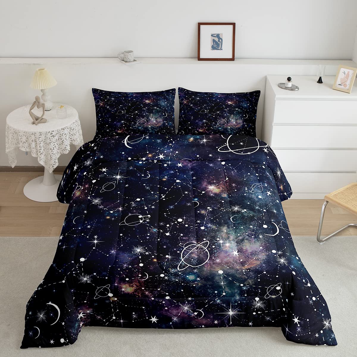 Комплекти постільної білизни Галактика , 3D космічна тематична постільна білизна, всесезонна стьобана ковдра, для дітей, хлопчиків, дівчаток, підлітків, з наволочкою 150x200cm 3pcs
Комплекти постільної білизни Галактика , 3D космічна тематична постільна білизна, всесезонна стьобана ковдра, для дітей, хлопчиків, дівчаток, підлітків, з наволочкою 150x200cm 3pcs