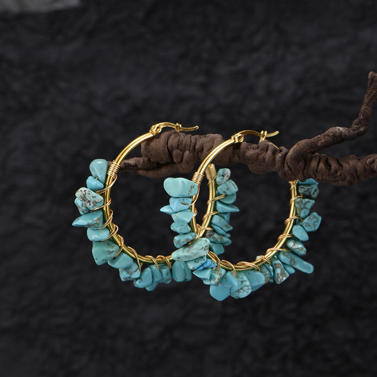 A Pair of Fashionable and Creative Round Natural Stone/Turquoise Earrings, Various Colors of Stone Earrings
A Pair of Fashionable and Creative Round Natural Stone/Turquoise Earrings, Various Colors of Stone Earrings