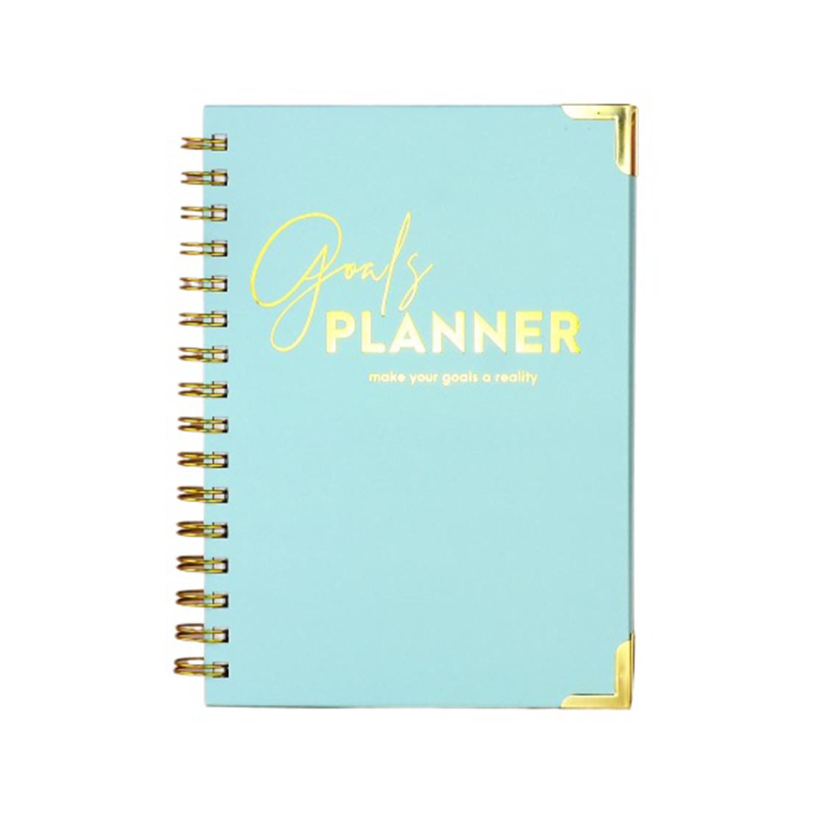 Goals Planner Spiral Bound Notebook with Durable Cover and Gold Corner Protectors for Daily Planning and Goal Tracking One Size небо синє кольору
Goals Planner Spiral Bound Notebook with Durable Cover and Gold Corner Protectors for Daily Planning and Goal Tracking One Size небо синє кольору
