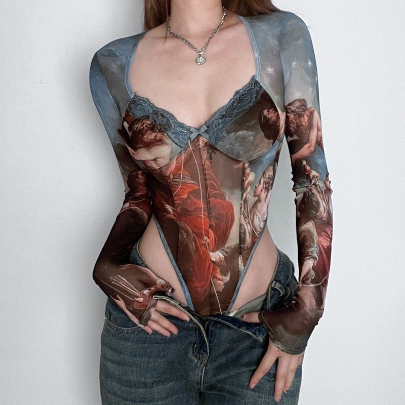 W323Bs European and American Cross-Border Spring and Summer New Mesh Butterfly Print High-Waisted Long-Sleeved Slim-Fitting Jumpsuit Hot Girl Top Design W323Bs S
W323Bs European and American Cross-Border Spring and Summer New Mesh Butterfly Print High-Waisted Long-Sleeved Slim-Fitting Jumpsuit Hot Girl Top Design W323Bs S