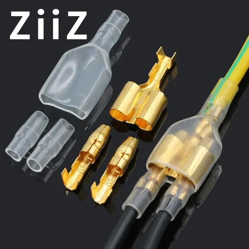 25 50sets 4.0mm bullet Crimp terminal car electrical wire connector diameter Female+Male+sheath Case Cold press terminal 1in2out Silver 
25 50sets 4.0mm bullet Crimp terminal car electrical wire connector diameter Female+Male+sheath Case Cold press terminal 1in2out Silver