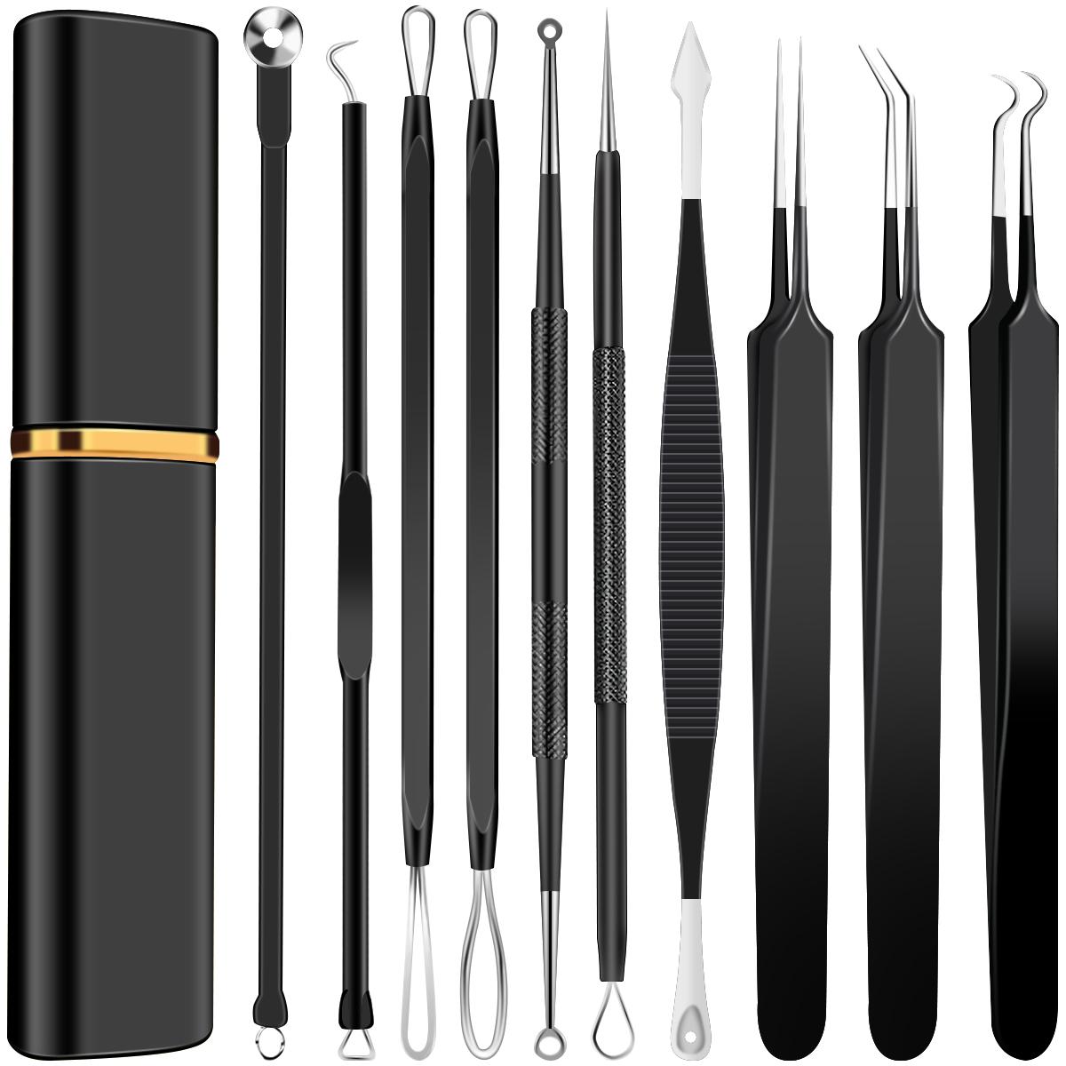10pcs Pimple Popper Tool Kit Stainless Steel Blackhead Remover Tool Comedones Extractor for Forehead Facial Nose Removing Zit
10pcs Pimple Popper Tool Kit Stainless Steel Blackhead Remover Tool Comedones Extractor for Forehead Facial Nose Removing Zit