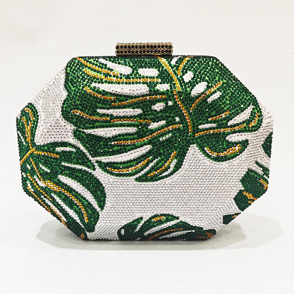 White Green Leaf Diamond Evening Bag ForCrystal Gold Wedding Prom Clutches Formal Lady Rhinetone Shoulder Handbags Party Clutch 18cmX14cmX6cm
White Green Leaf Diamond Evening Bag ForCrystal Gold Wedding Prom Clutches Formal Lady Rhinetone Shoulder Handbags Party Clutch 18cmX14cmX6cm