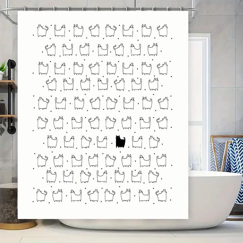 Cat Shower Curtain With Various Poses 3D Printed Polyester Bathroom Decor For Home Decoration Black White Color Scheme W60H190(CM)-1 Pcs
Cat Shower Curtain With Various Poses 3D Printed Polyester Bathroom Decor For Home Decoration Black White Color Scheme W60H190(CM)-1 Pcs
