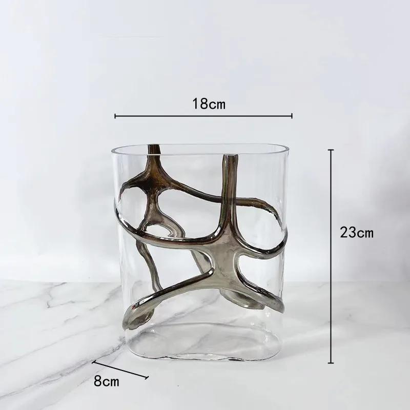 Clear Glass Vase Gold Edge Geometric Patterns of Gold Tracing Terrarium Hydroponic Flower Arrangement Flower Vase Home Decor
Clear Glass Vase Gold Edge Geometric Patterns of Gold Tracing Terrarium Hydroponic Flower Arrangement Flower Vase Home Decor