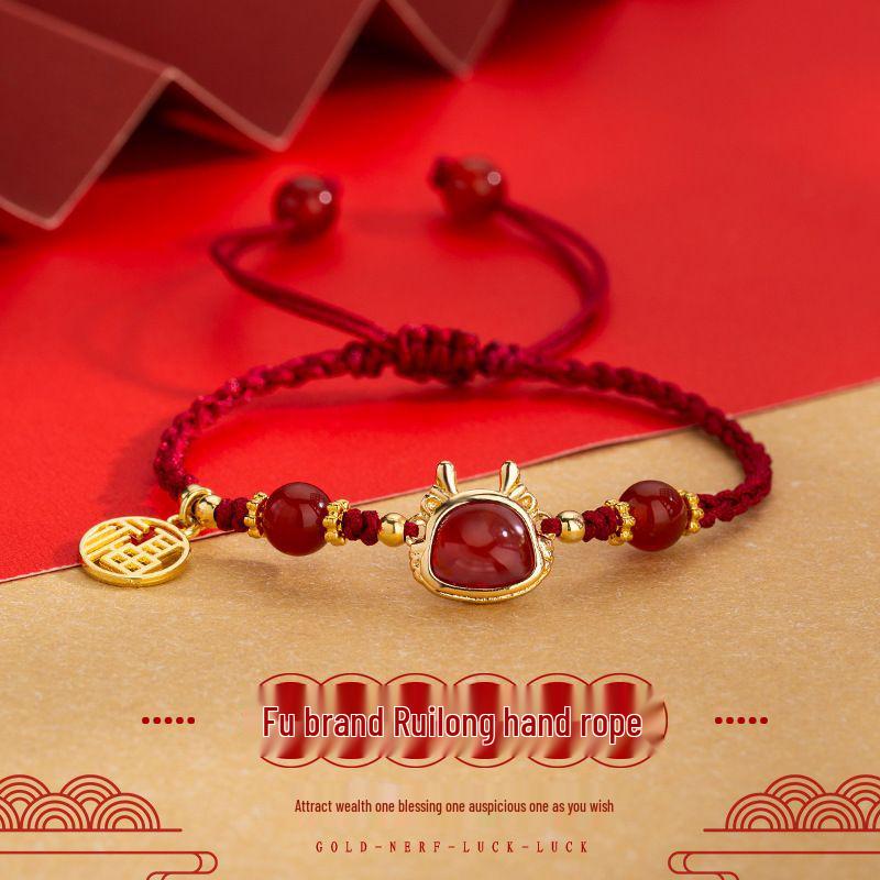 Fu Brand Rui Long Red Agate Bracelet: Woven Rope for Women, Red String Good Luck, National Style Bestie Gift
Fu Brand Rui Long Red Agate Bracelet: Woven Rope for Women, Red String Good Luck, National Style Bestie Gift