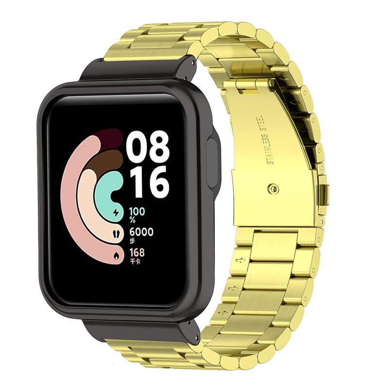 Replacement 304 Stainless Steel Three Beads Watch Strap with Watch Case Protector+Installation Tool for Xiaomi Redmi Watch/Mi Watch Lite Gold
Replacement 304 Stainless Steel Three Beads Watch Strap with Watch Case Protector+Installation Tool for Xiaomi Redmi Watch/Mi Watch Lite Gold